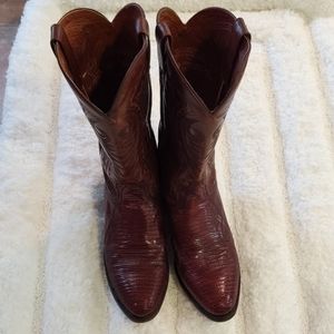Dan Post Antique Tan Raleigh Lizard Boot. 9.5D